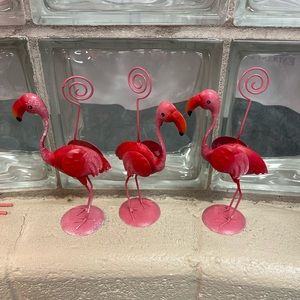 Three Flamingo Picture holders